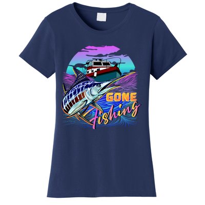 Gone Fishing Marlin Boat Women's T-Shirt