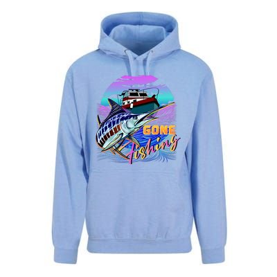 Gone Fishing Marlin Boat Unisex Surf Hoodie