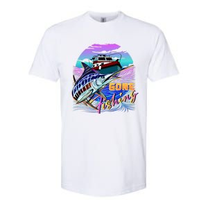 Gone Fishing Marlin Boat Softstyle CVC T-Shirt