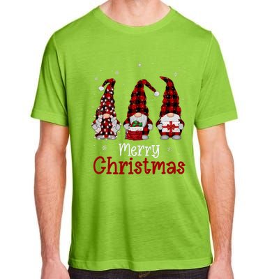 Gnome Family Merry Christmas Red Plaid Xmas Adult ChromaSoft Performance T-Shirt