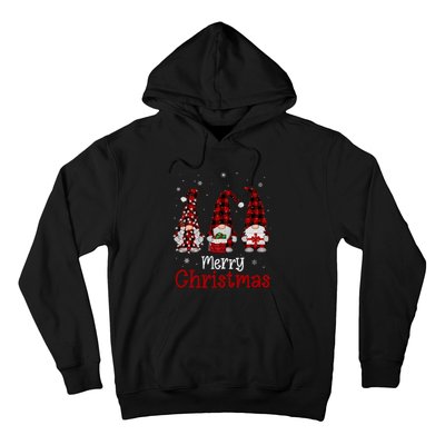 Gnome Family Merry Christmas Red Plaid Xmas Hoodie