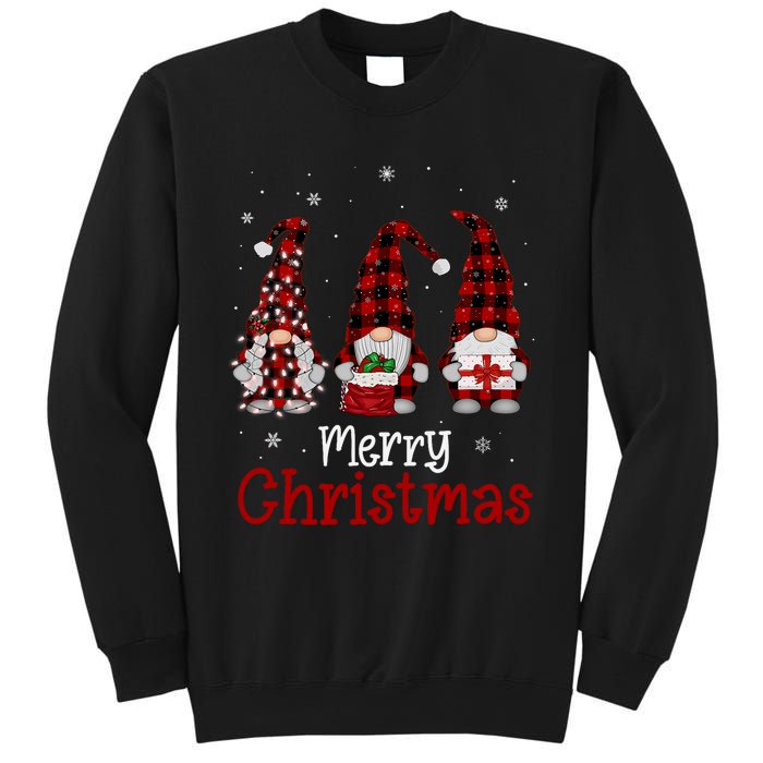 Gnome Family Merry Christmas Red Plaid Xmas Sweatshirt