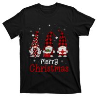 Gnome Family Merry Christmas Red Plaid Xmas T-Shirt