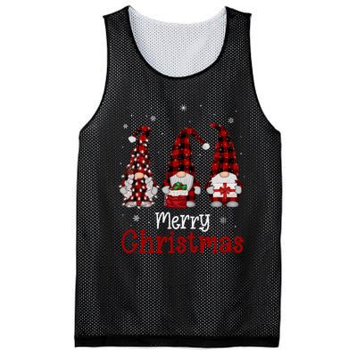 Gnome Family Merry Christmas Red Plaid Xmas Mesh Reversible Basketball Jersey Tank