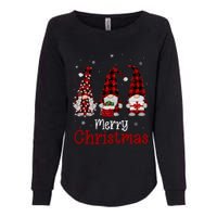 Gnome Family Merry Christmas Red Plaid Xmas Womens California Wash Sweatshirt