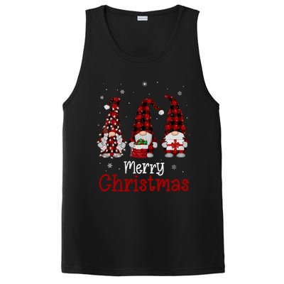 Gnome Family Merry Christmas Red Plaid Xmas PosiCharge Competitor Tank