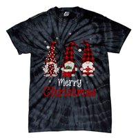 Gnome Family Merry Christmas Red Plaid Xmas Tie-Dye T-Shirt