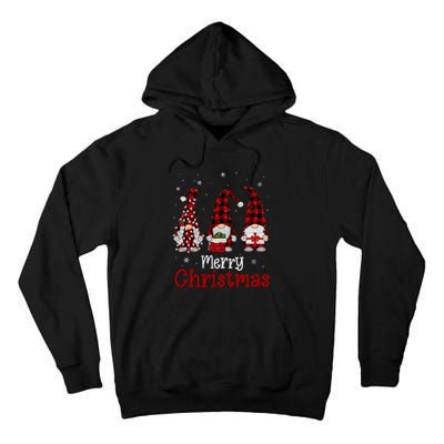 Gnome Family Merry Christmas Red Plaid Xmas Tall Hoodie