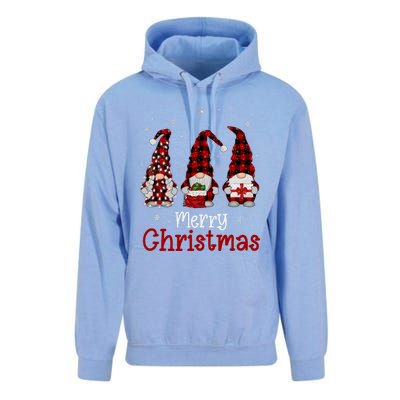 Gnome Family Merry Christmas Red Plaid Xmas Unisex Surf Hoodie