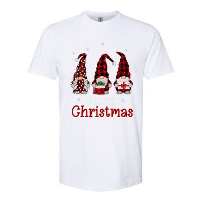 Gnome Family Merry Christmas Red Plaid Xmas Softstyle CVC T-Shirt