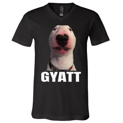 Gyatt Funny Meme Damn Trend Reaction Cringe Gyatt V-Neck T-Shirt