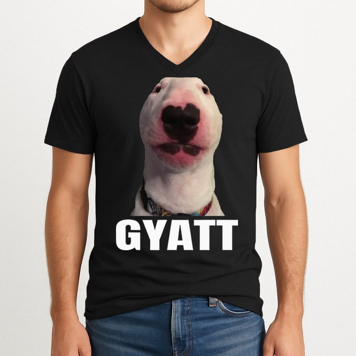 Gyatt Funny Meme Damn Trend Reaction Cringe Gyatt V-Neck T-Shirt