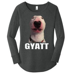 Gyatt Funny Meme Damn Trend Reaction Cringe Gyatt Women's Perfect Tri Tunic Long Sleeve Shirt