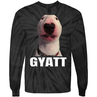 Gyatt Funny Meme Damn Trend Reaction Cringe Gyatt Tie-Dye Long Sleeve Shirt