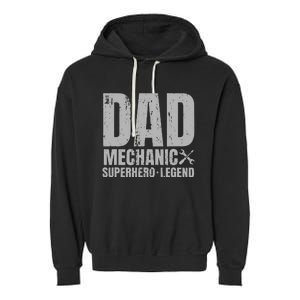 Gift For Mechanic Dad From Daughter Funny Family Gift Garment-Dyed Fleece Hoodie