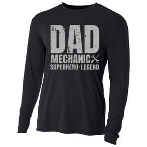 Gift For Mechanic Dad From Daughter Funny Family Gift Cooling Performance Long Sleeve Crew