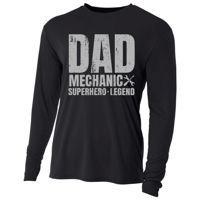 Gift For Mechanic Dad From Daughter Funny Family Gift Cooling Performance Long Sleeve Crew