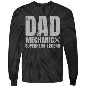 Gift For Mechanic Dad From Daughter Funny Family Gift Tie-Dye Long Sleeve Shirt