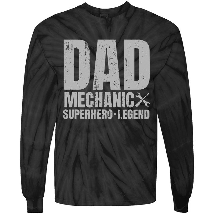 Gift For Mechanic Dad From Daughter Funny Family Gift Tie-Dye Long Sleeve Shirt