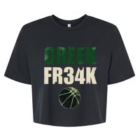 GREEK FR34K Milwaukee Wisconsin Basketball Championship Bella+Canvas Jersey Crop Tee