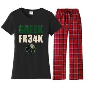 GREEK FR34K Milwaukee Wisconsin Basketball Championship Women's Flannel Pajama Set