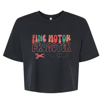 Groovy Fine Motor Promoter Occupational Therapy Ot Therapist Bella+Canvas Jersey Crop Tee