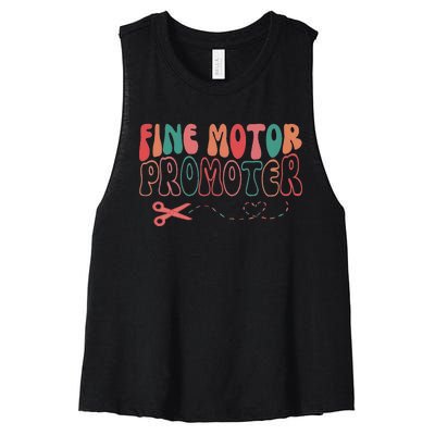 Groovy Fine Motor Promoter Occupational Therapy Ot Therapist Women's Racerback Cropped Tank