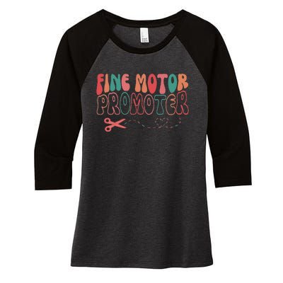 Groovy Fine Motor Promoter Occupational Therapy Ot Therapist Women's Tri-Blend 3/4-Sleeve Raglan Shirt