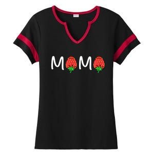 Gift For Mama Cute Strawberry Mama Meaningful Gift Ladies Halftime Notch Neck Tee