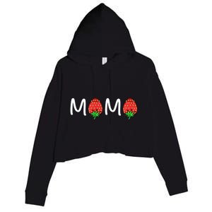 Gift For Mama Cute Strawberry Mama Meaningful Gift Crop Fleece Hoodie