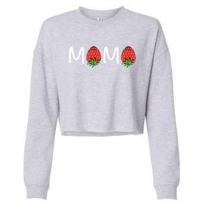 Gift For Mama Cute Strawberry Mama Meaningful Gift Cropped Pullover Crew