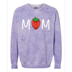 Gift For Mom Cute Strawberry Mom Meaningful Gift Colorblast Crewneck Sweatshirt