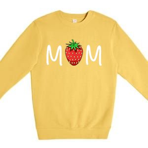 Gift For Mom Cute Strawberry Mom Meaningful Gift Premium Crewneck Sweatshirt