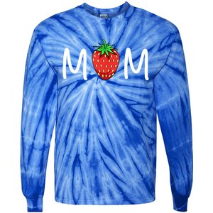 Gift For Mom Cute Strawberry Mom Meaningful Gift Tie-Dye Long Sleeve Shirt