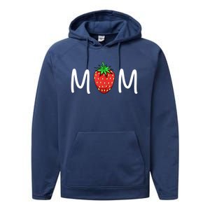 Gift For Mom Cute Strawberry Mom Meaningful Gift Performance Fleece Hoodie