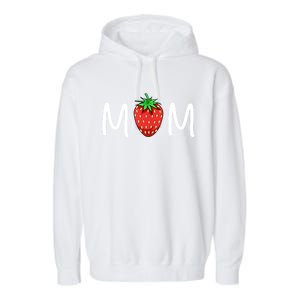 Gift For Mom Cute Strawberry Mom Meaningful Gift Garment-Dyed Fleece Hoodie