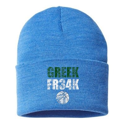 Greek Fr34k Milwaukee Wisconsin Basketball Championship Sustainable Knit Beanie