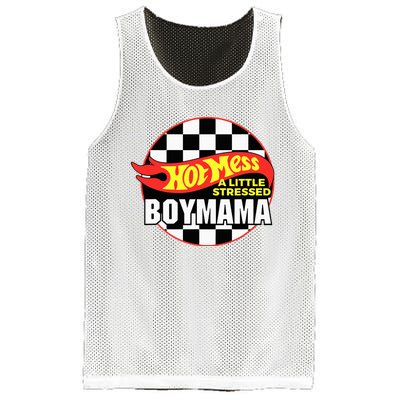 Gifts For Mom Hot Mess A Little Stressed Boy Mama Mesh Reversible Basketball Jersey Tank