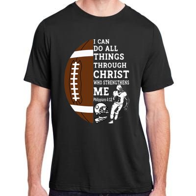 Gifts Football Motivational Bible Verse Christian  Adult ChromaSoft Performance T-Shirt