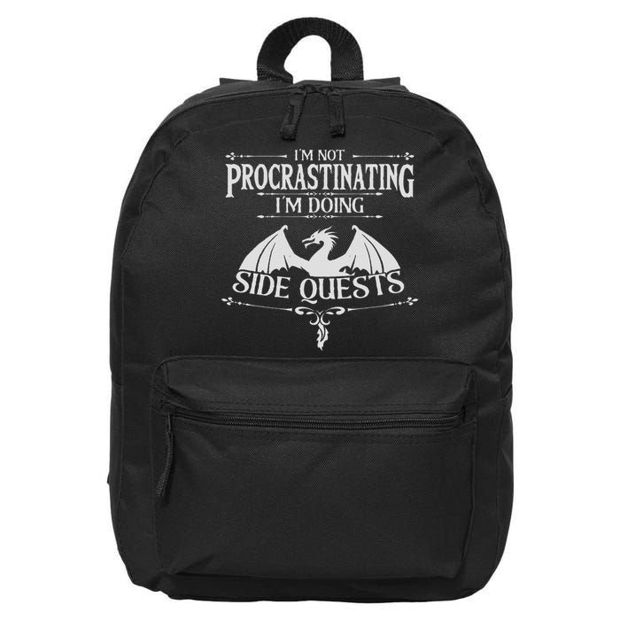 Gamers Family Matching Gaming Gamer Collections I'm Not Procrastinating I'm Doing Side Quests 16 in Basic Backpack