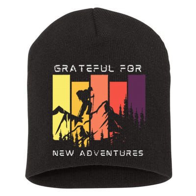 Grateful For New Adventure Inspirational Short Acrylic Beanie