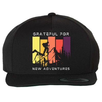 Grateful For New Adventure Inspirational Wool Snapback Cap