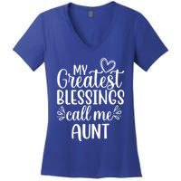 Gift From Niece Or Nephew My Greatest Blessings Call Me Aunt Gift Women's V-Neck T-Shirt