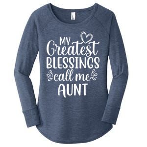 Gift From Niece Or Nephew My Greatest Blessings Call Me Aunt Gift Women's Perfect Tri Tunic Long Sleeve Shirt