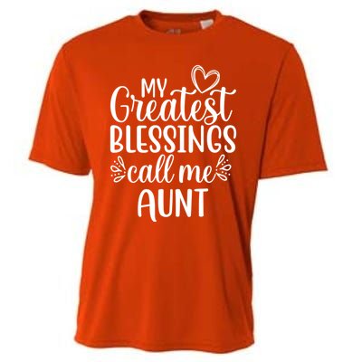 Gift From Niece Or Nephew My Greatest Blessings Call Me Aunt Gift Cooling Performance Crew T-Shirt