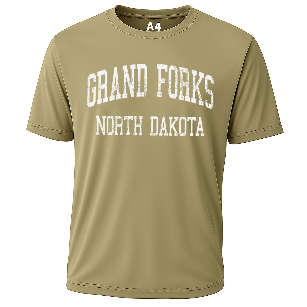 Grand Forks North Dakota Nd Vintage Athletic Sports Cooling Performance Crew T-Shirt