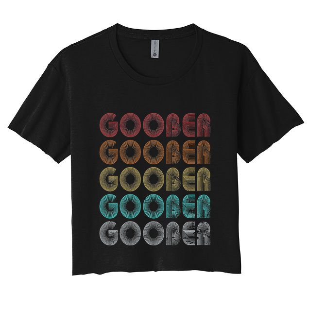 Goober Family Name I Love Goober Personalized Vintage Women's Crop Top Tee