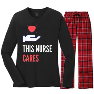 Gifts For Nurses Nurses Week Nursing School Inspiration Rn Women's Long Sleeve Flannel Pajama Set 