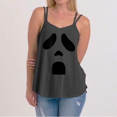 Ghost Face Novelty Halloween Ghost Costume Ghost Screaming Women's Strappy Tank