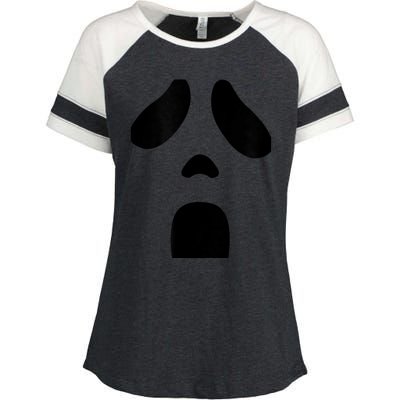 Ghost Face Novelty Halloween Ghost Costume Ghost Screaming Enza Ladies Jersey Colorblock Tee